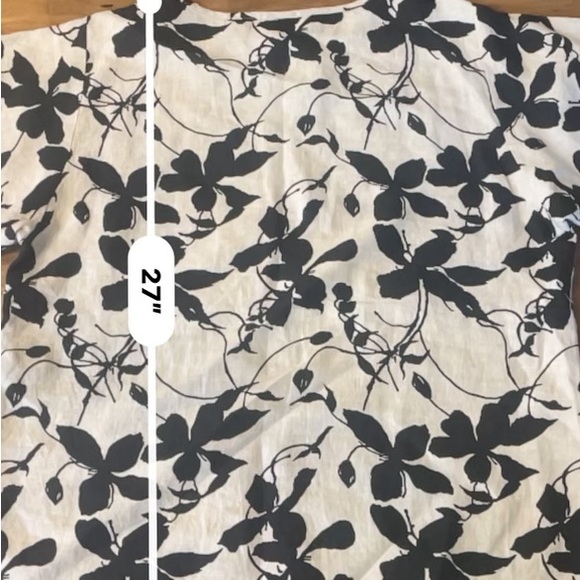 CTC Linens Women's Floral Black and White Pattern Design Top Blouse Size Large - Picture 5 of 8
